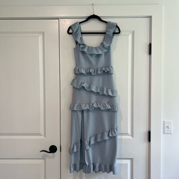 Show Me Your Mumu Women's Greta Dress‎ in Steel Blue Stretch Size M - Picture 1 of 9
